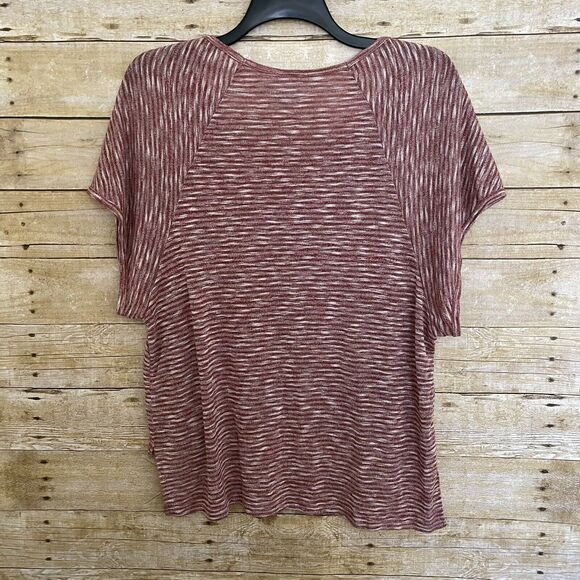 Lola Women's Red Oversized Space Dye Casual Knit Top - Size Small - Scoop Neck - Picture 4 of 5